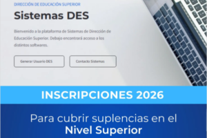 Inscripción abierta para suplencias en el Nivel Superior – Ciclo 2026