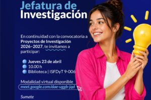 Reunión informativa sobre Proyectos de Investigación 2026–2027