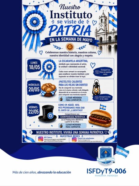 Nuestro Instituto se viste de Patria en la Semana de Mayo